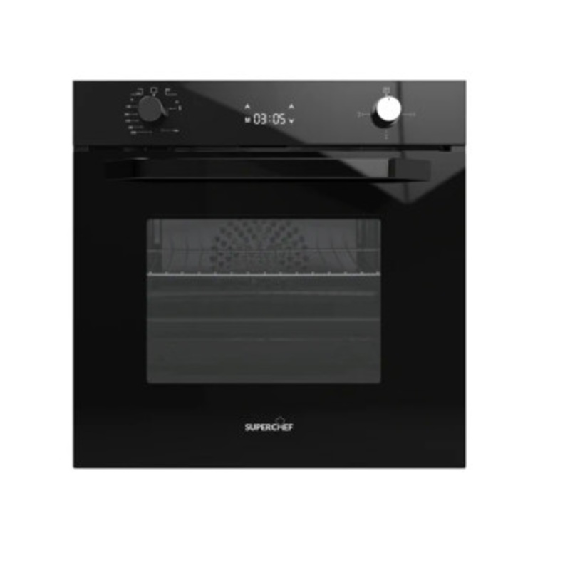 SUPER CHEF Oven 60 Cm Gas/Electric + Fan Black | DO-60 GEF GLASS