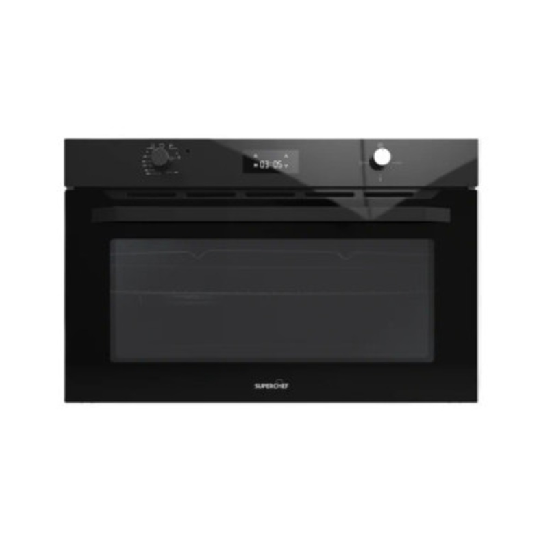 SUPER CHEF Oven 90 Cm Gas/Gas + Fan Glass Black | DO-90 GGF GLASS