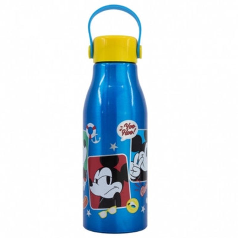 Stor Flexi Handle Aluminium Bottle 760ml Mickey Mouse Fun-Tastic | 74361