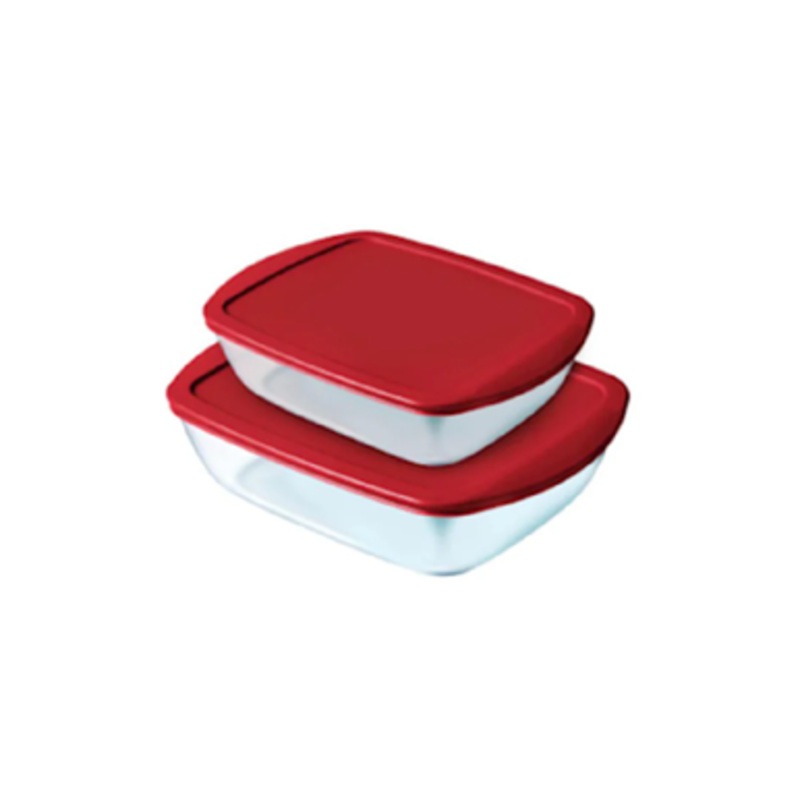 Pyrex Cook & Store Rectangular with Lid, Set of 2 – RD | 913S339