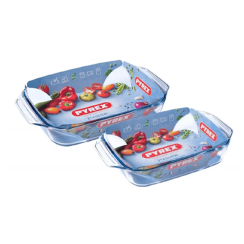 Pyrex Irresistible Glass Rectangular Roaster Set of 2 | 913S600