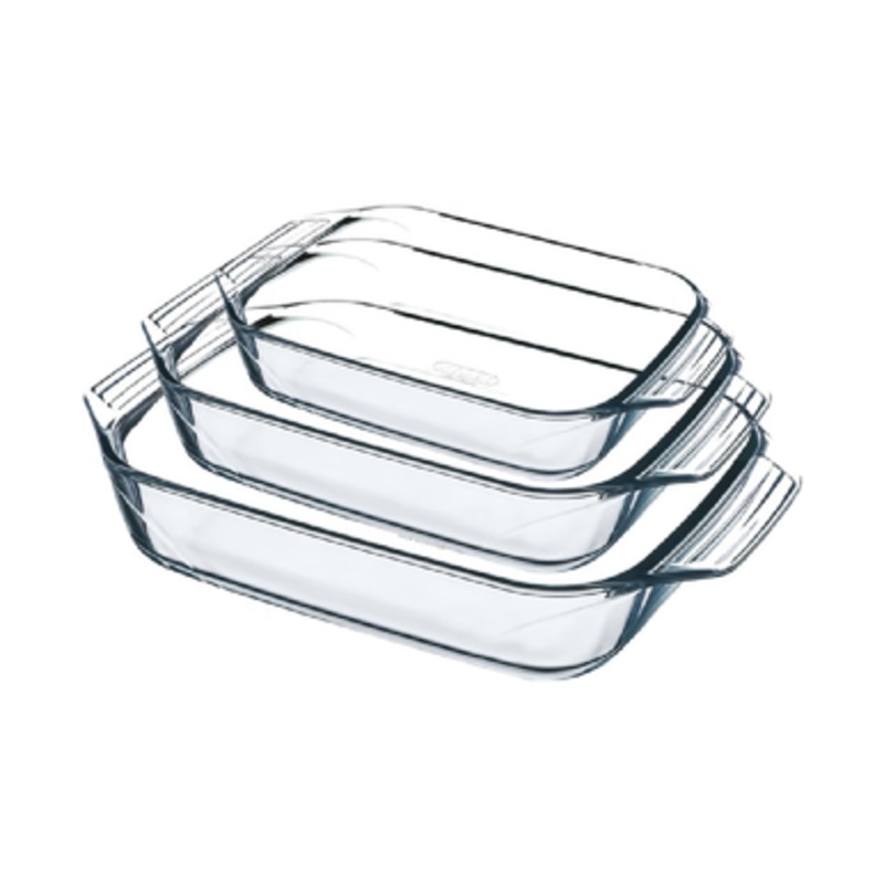 Pyrex Rectangular Roaster – Set of 3 | 913S601