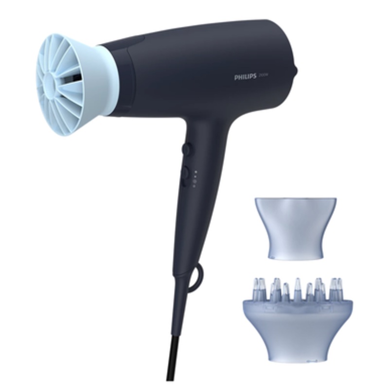 Philips 3000 Series Hair Dryer – 2100W, Black/Blue | BHD360