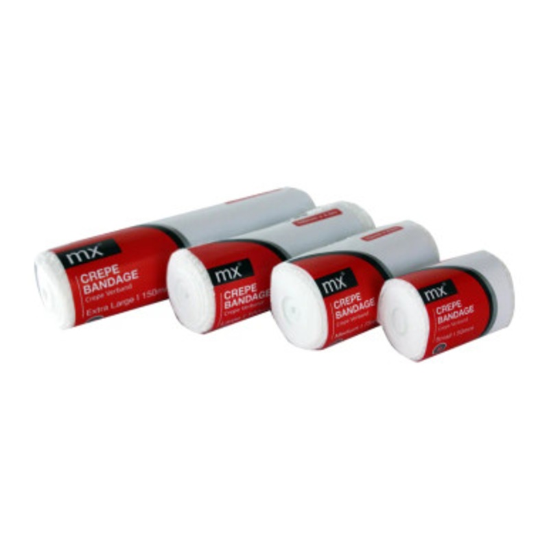 MX Crepe Bandage 100mm x 4.5m with Clips (12’s) | B4100