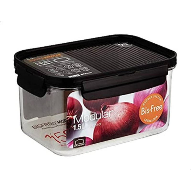 LocknLock Modular Bisfree Rectangular Container  1.5L – Brown | LBF405