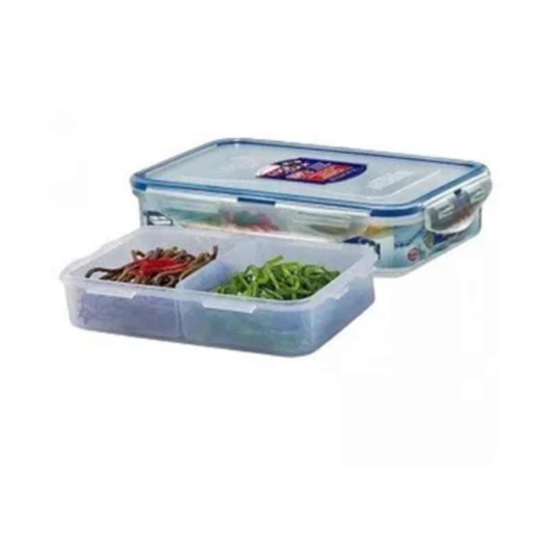 LocknLock Rectangular Short Food Container 550ML W/Divider | LLHPL815C