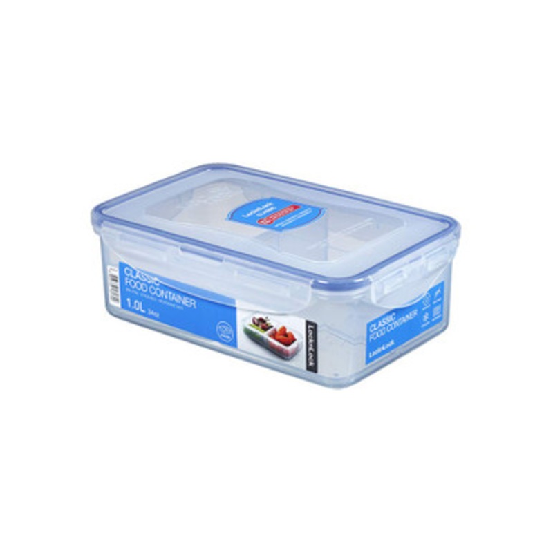 Lock n Lock RECTANGULAR SHORT FOOD CONTAINER 1.0L W/Divider | HPL817C