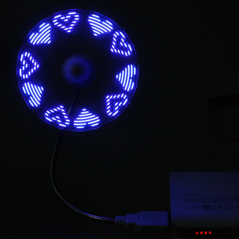 USB LED Message Fan Laptop Desk PC Gadget Car Flexible Goose-neck  Random Pattern