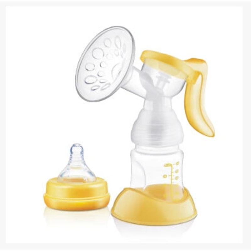 Yellow 150ML Original Manual Breast Pump Feeding Pump Baby Milk Silicon With Milk Bottle