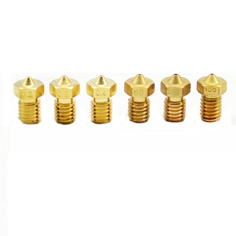 10Pcs 0.2/0.3/0.4/0.6/0.8/1mm 1.75mm 3D Printer Part Brass Extruder Nozzle Fit For V5 V6