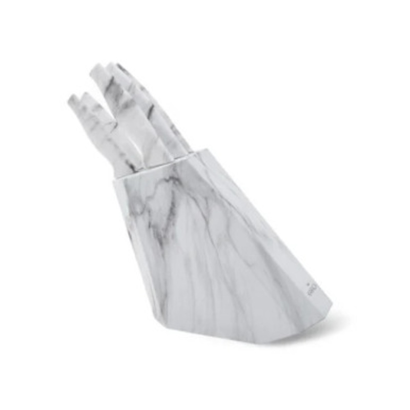 Karaca Bianco White 6Pcs Knife Set Stand  20cm Chefs Knife  20cm Slicing Knife  20cm Bread Knife  12.7cm Chopping Knife  9cm Paring Knife |  153.03.06.6095