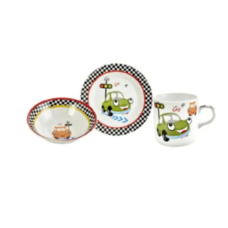 Karaca 3Pcs Set  Cute Porcelain Car Baby Feeding | 153.01.04.2534