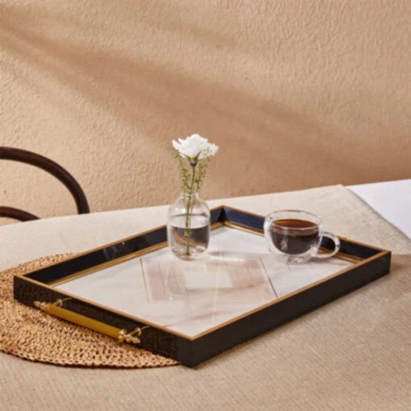 Karaca Aster Rectangular Tray 49x29cm Black |  153.09.01.3799