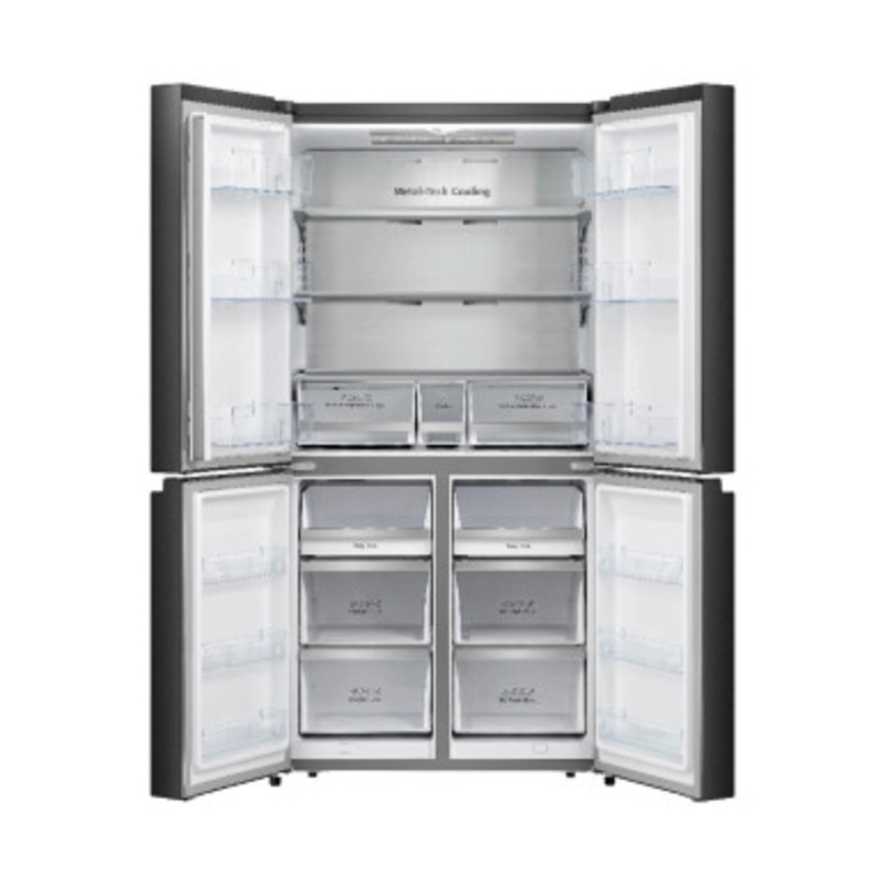 GORENJE Freestanding 4-Door Refrigerator with Ice Maker 565 L Black | NRM9181SBI