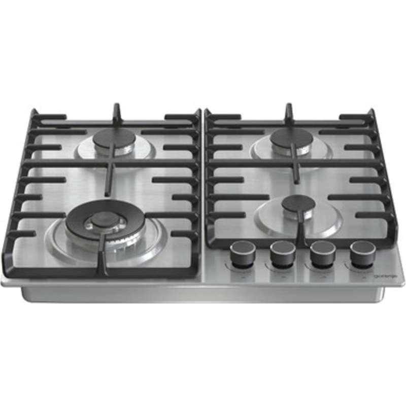 GORENJE Hob 60 cm 4 Gas Burners Cast Iron Safety Inox |  GW642ABX