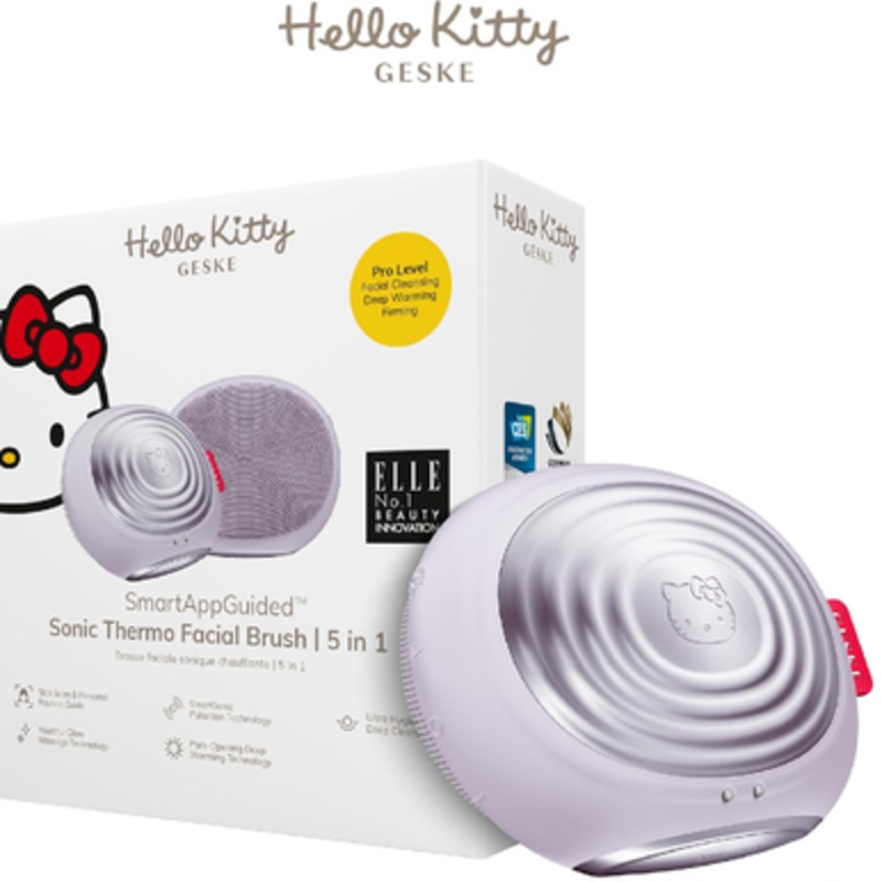 Geske Hello Kitty Sonic Thermo Facial Brush  5 in 1,Purple