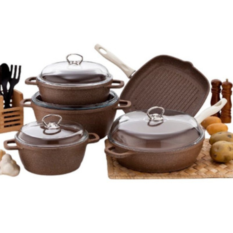 Falez Silico -Cast Brown Premium Set Of 9 Pcs | HUR-A-15027