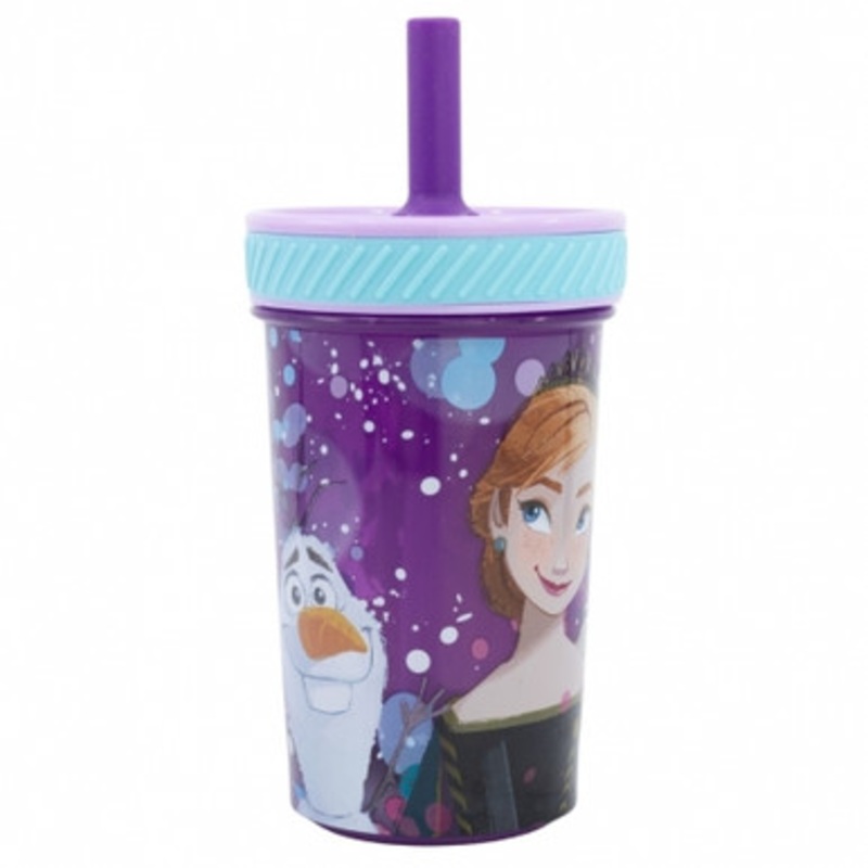 Disney Stor Drop Safe Silicone Straw PP Tumbler 370ml Frozen Violet |  74287