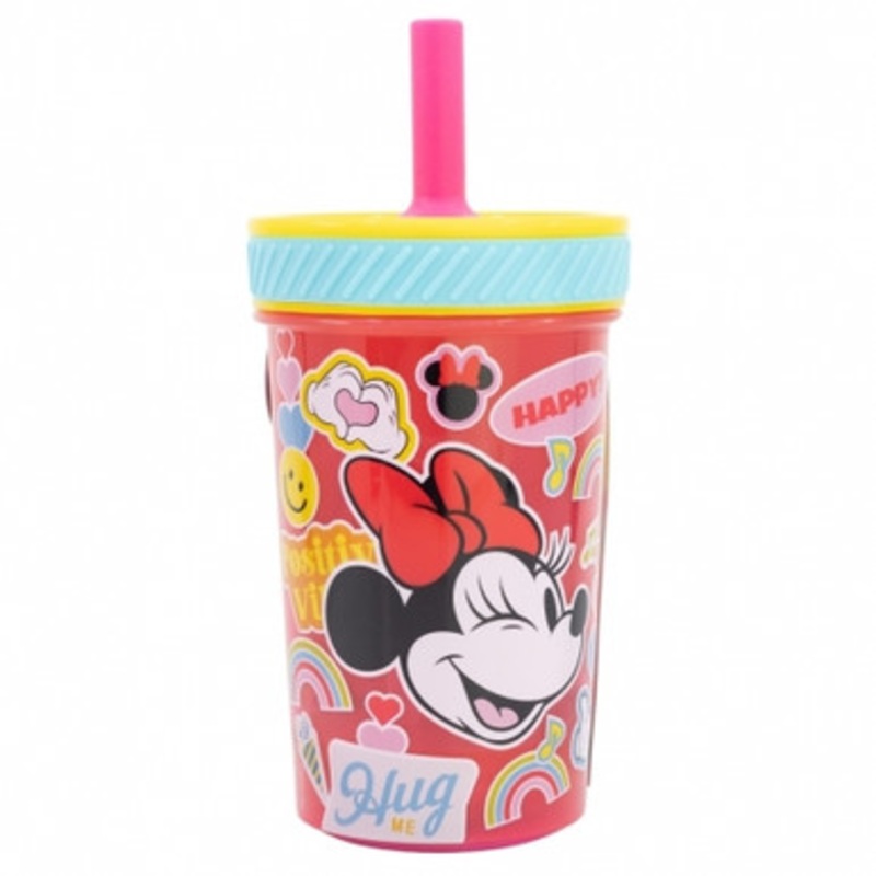 Disney Stor Drop Safe Silicone Straw PP Tumbler 370ml Minnie Mouse Flower Power |  74487
