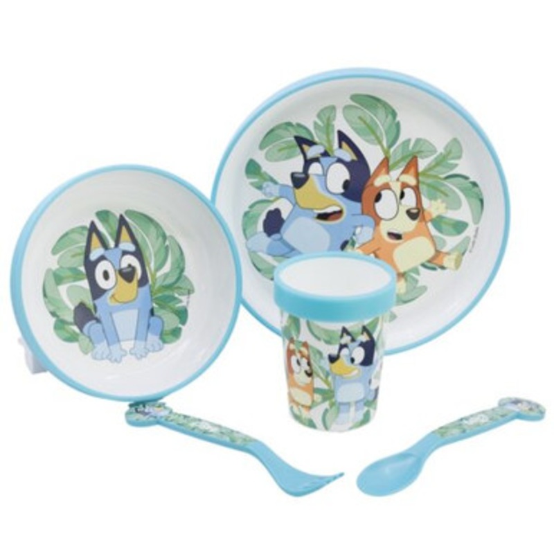 Disney Stor Non Slip 5 Pcs Bicolor Premium Set In Standard Box Bluey  | 50675