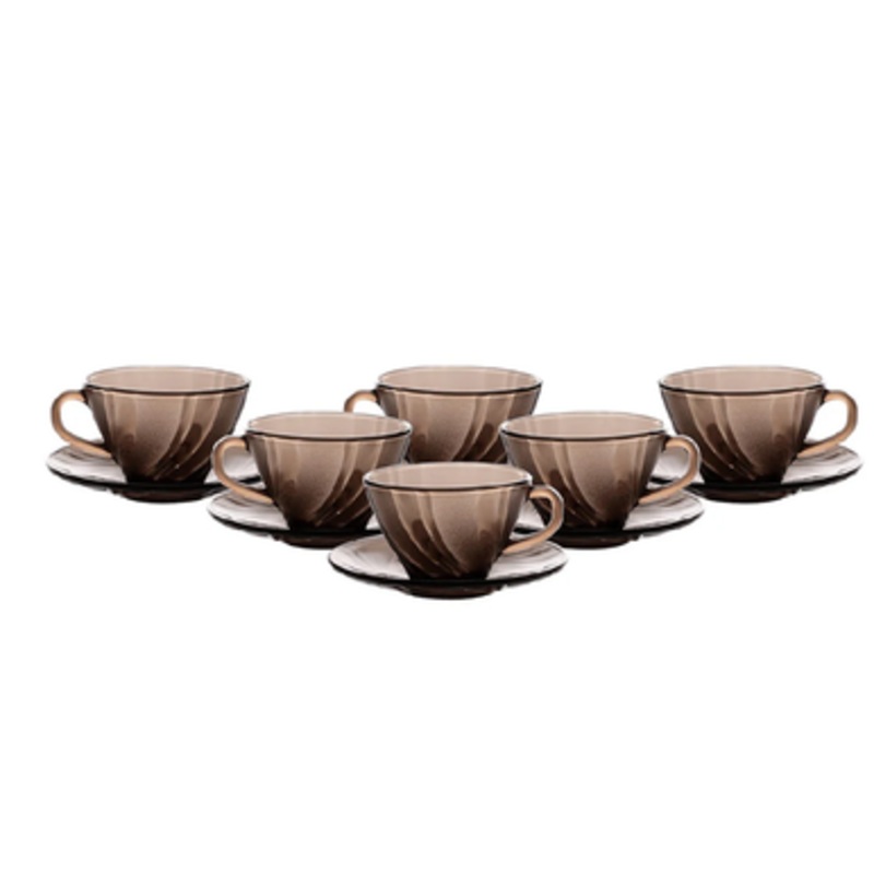Duralex Beau Rivage Creole 12 Pcs Set 18cl, 6 Cups & Saucers | 9005Cs12A0111