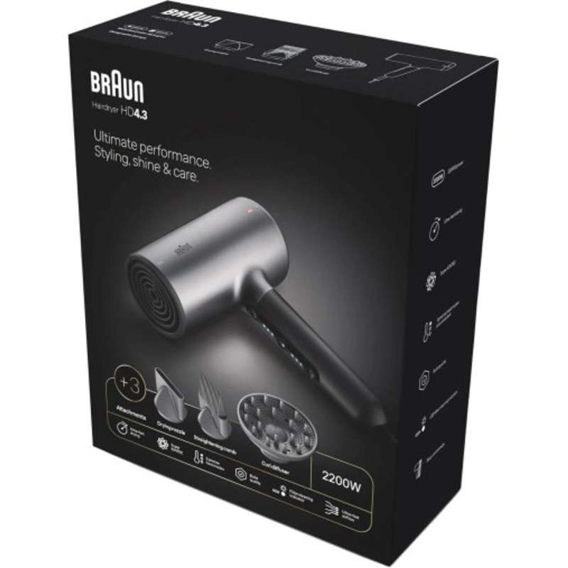 Braun HD4.3 Hair Dryer Electro Grey | BRHD435SDE