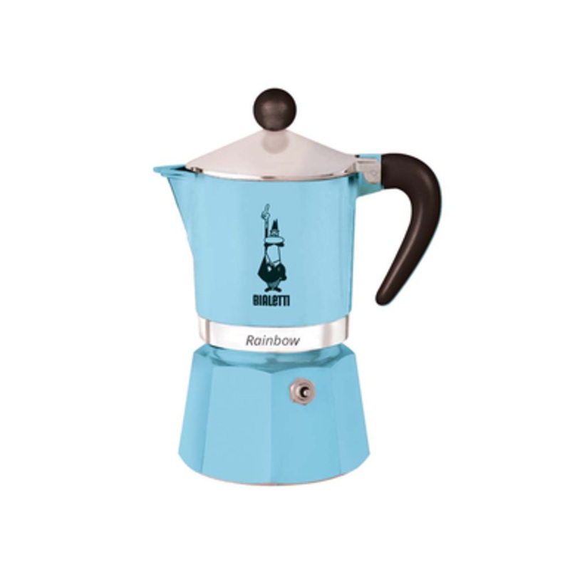 Bialetti Rainbow Moka Express – 6 Cup, Blue | BIA0005043