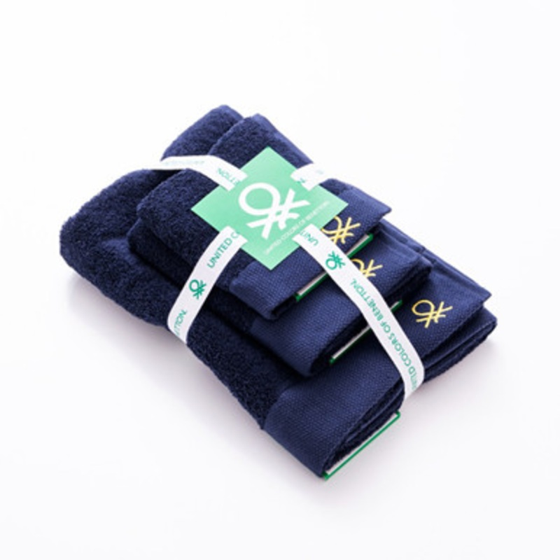 Benetton Home 3Pcs Towel Set 100% Cotton 500Gsm Embroidered Logo (Guest Towel 30x50cm, Hand Towel 50x90cm |  BE-2133
