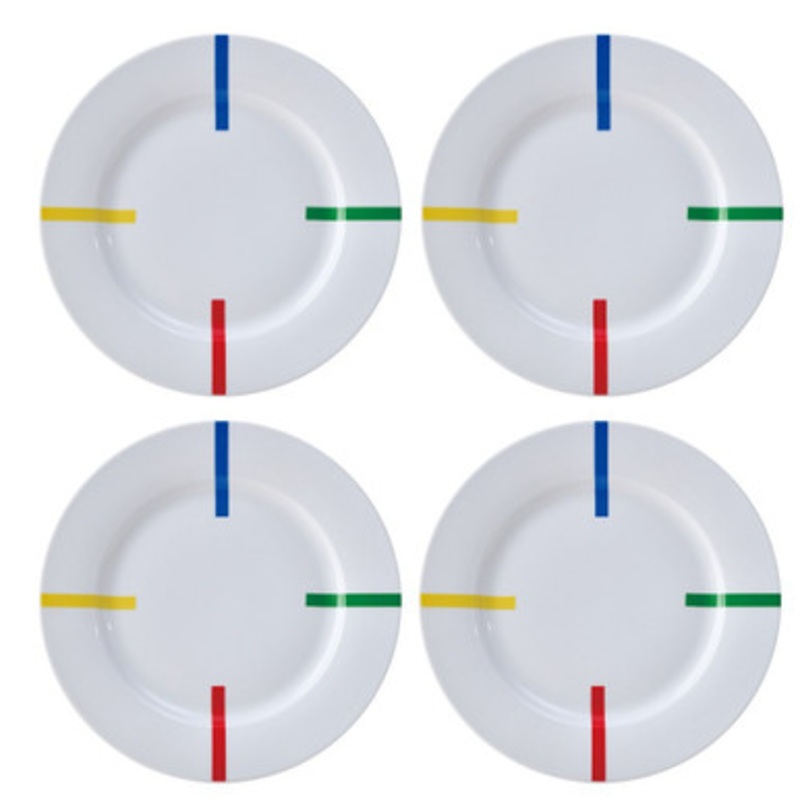 Benetton Home Set 4Pc Dinner Plate Porcelain Rainbow Be |  BE-0404