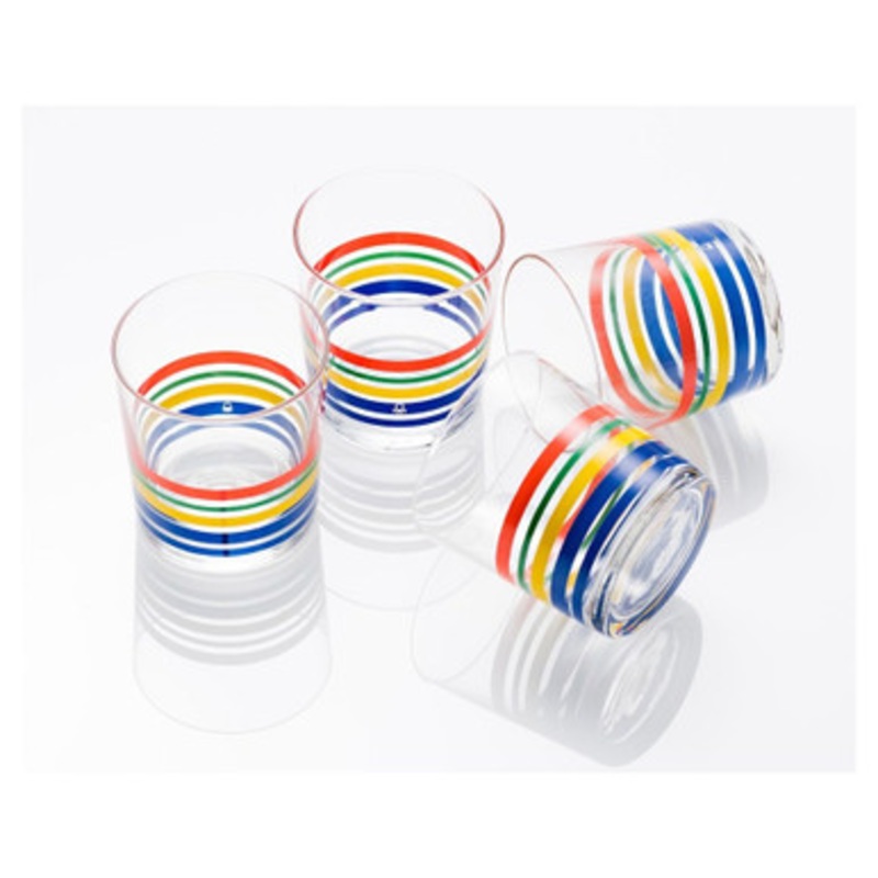 Benetton Home Set 4Pc Water Tumblers 0.33L Glass Rainbow Be |  BE-0264