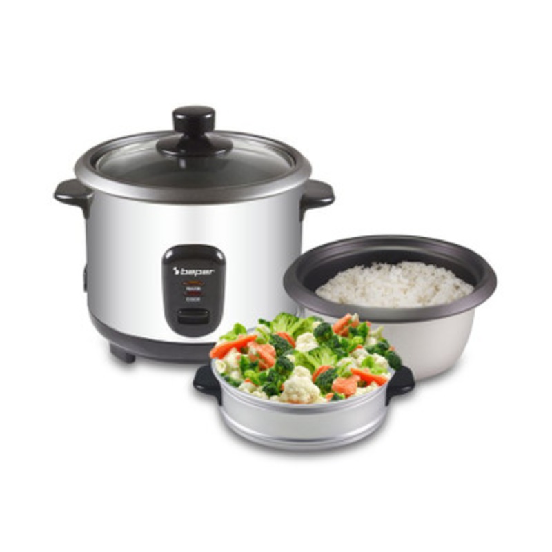 Beper Rice Cooker And Steamer Stainless Steel, Non Stick Pot For 625Gr Of Rice | 90.550