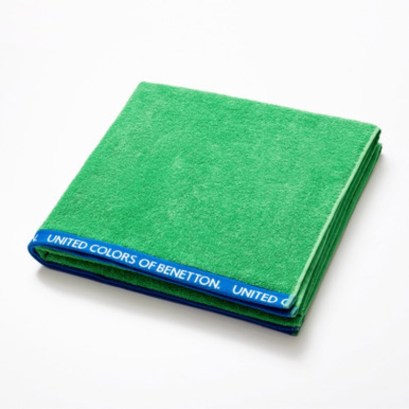 Benetton  Home, Beach Towel 90x160cm 380Gsm 100% Velour Cotton Green Rainbow Be | BE-1477