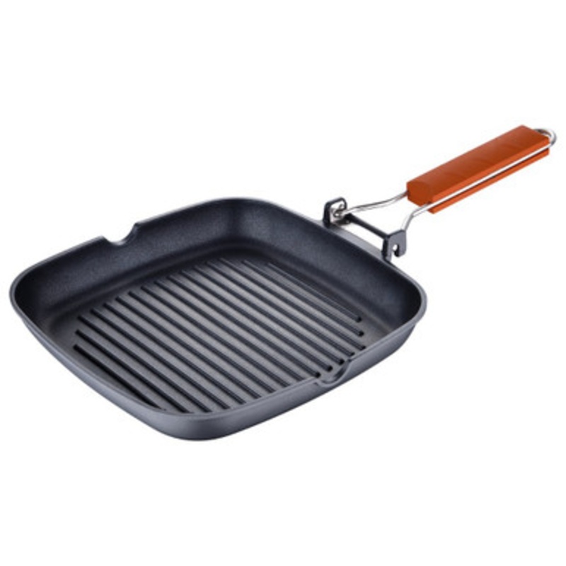 Benetton Home Grill Pan 24x24x3.7cm Cast Aluminium Ind Brown Safari Be | BE-0886