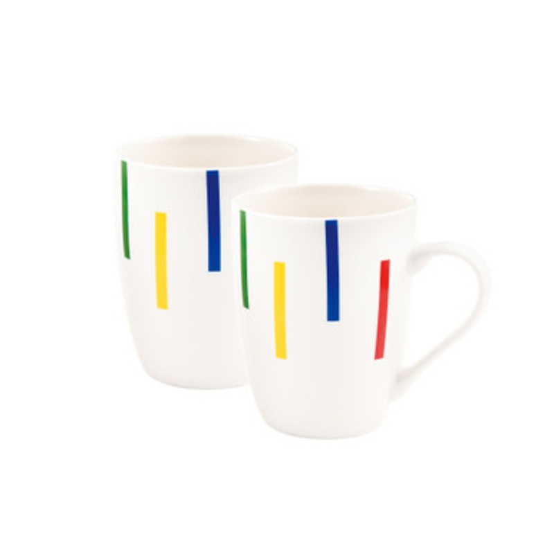 Benetton Home Set 2Pcs Mug 11cm new Bone China Rainbow Be | BE-0860