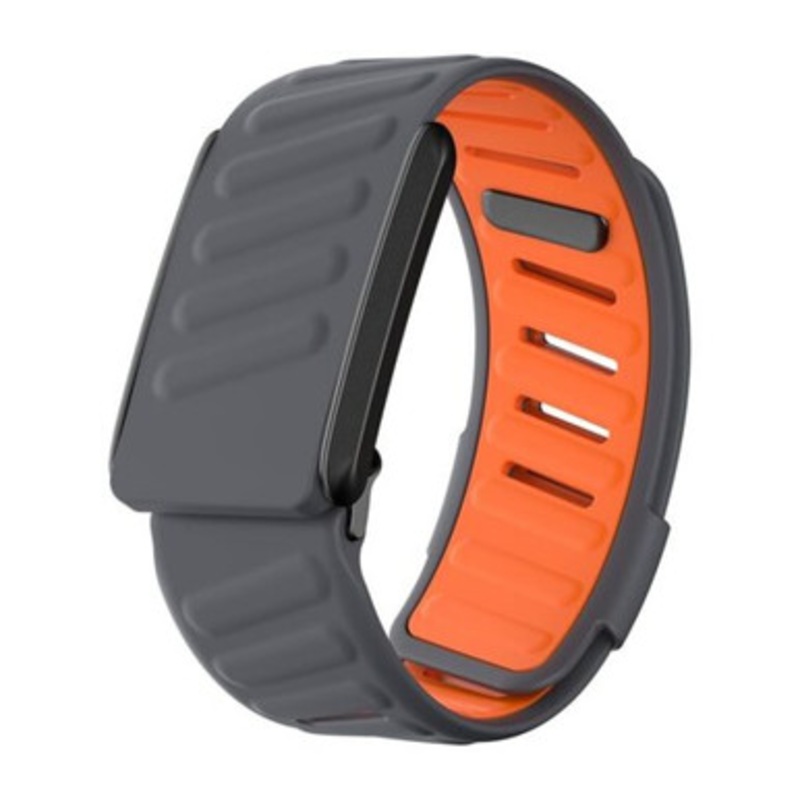 Silicone Sport Replacement Band for WHOOP 4.0  Soft-Touch Waterproof Strap -Dark Grey & Orange  |  SSB-WP4