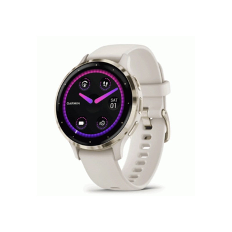 Garmin Venu 3S Health Fitness GPS Smartwatch – Gold Stainless Steel Bezel with Ivory Case | 010-02785-04