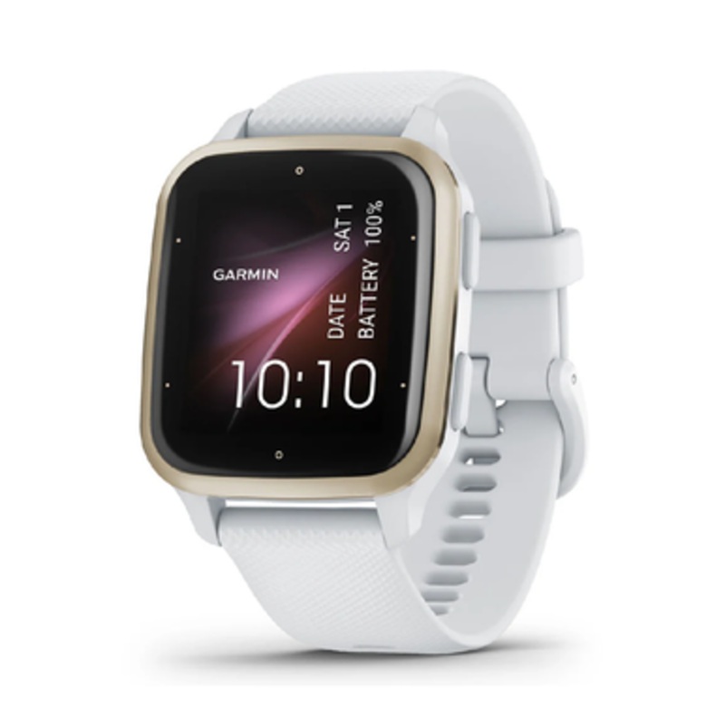 Garmin Venu SQ2 Watch – Cream Gold Aluminium Bezel with White Case and Silicone Band | 010-02701-11