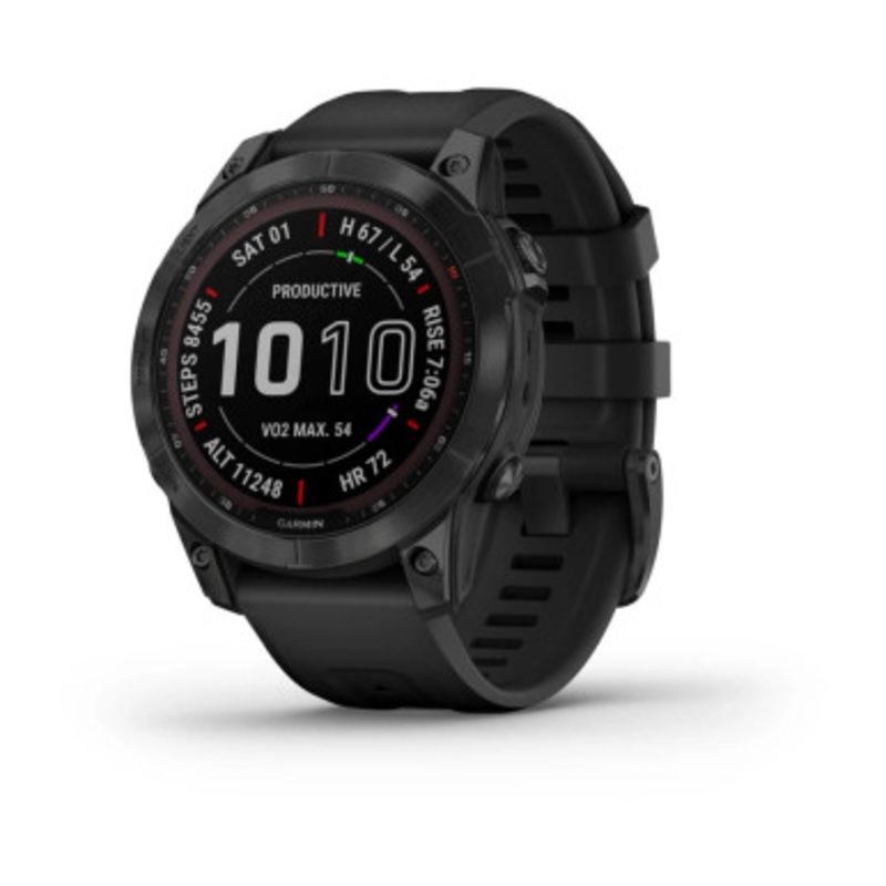 Garmin Fenix 7X Sapphire Solar GPS Smart Watch Fiber-Reinforced Polymer with Black DLC Titanium Band