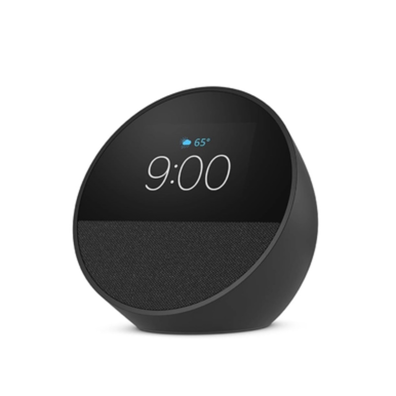 Amazon Echo Spot (newest model), Great for nightstands, offices and kitchens, Smart alarm clock with Alexa, Black