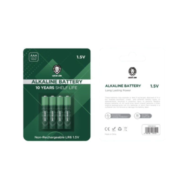 Green Lion Non-Rechargeable Battery AAA 1.6V Alkaline Battery| GNAKBAAA