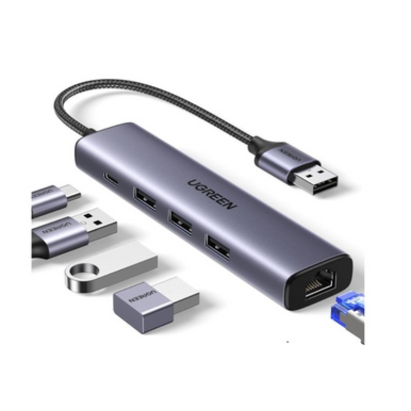 UGREEN USB 3.0 to 3- Port USB 3.0 Hub with Lan and power port | 60554