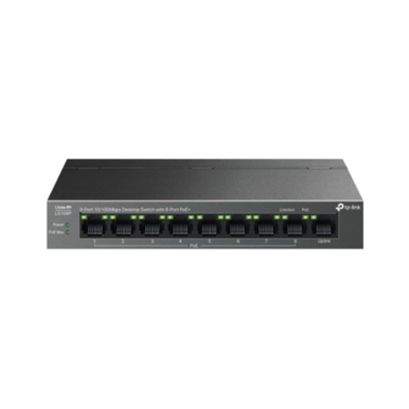 TP-Link 9-Port 10/100Mbps Desktop Switch with 8-Port PoE+ | LS109P
