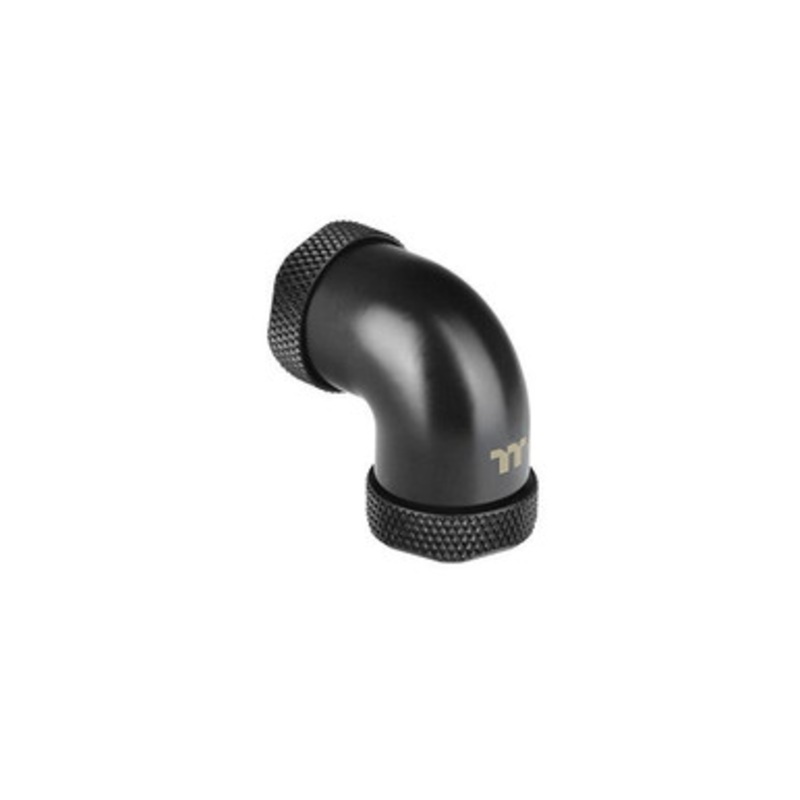 Thermaltake Pacific G1/4 PETG Tube 90-Degree dual compression 12mm OD  Black | CL-W145-CU00BL-A