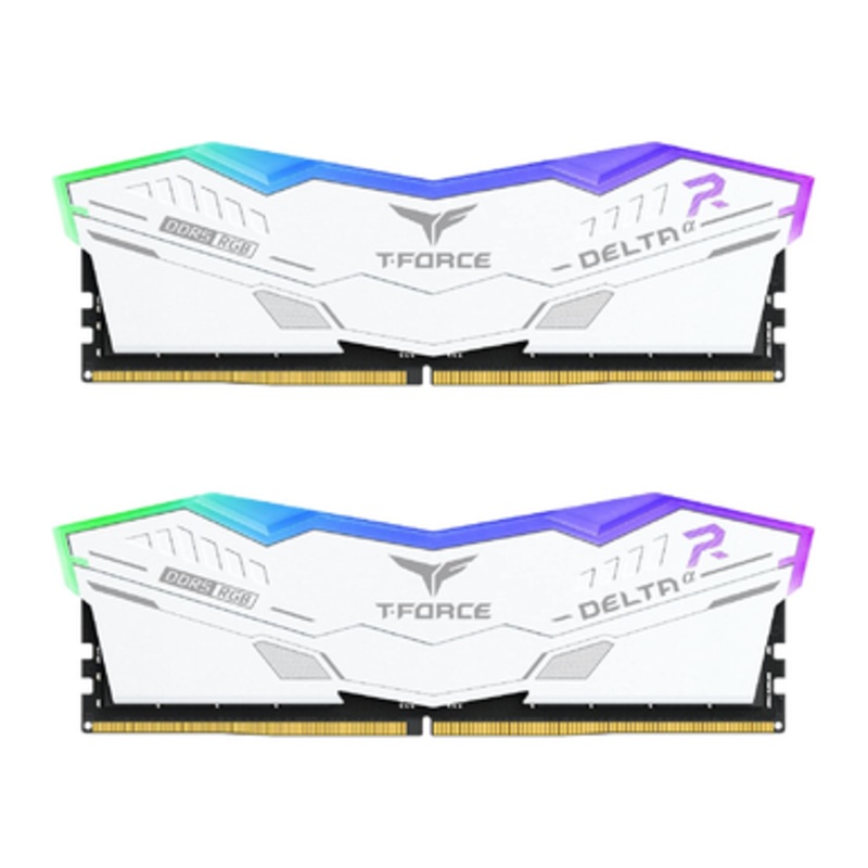 TEAMGROUP T-Force Delta Alpha RGB DDR5 32GB Kit (2x16GB) 5600MHz Ram – White | FF8D532G5600HC40BDC01