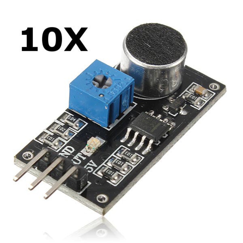 10Pcs Sound Detection Sensor Module LM393 Chip Electret Microphone For Arduino