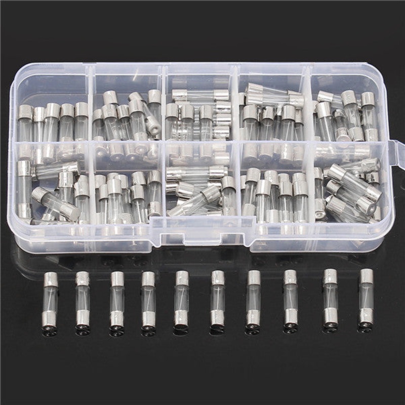 100Pcs 5x20mm Quick Blow Glass Tube Fuse Assorted Kits 3 – 20A