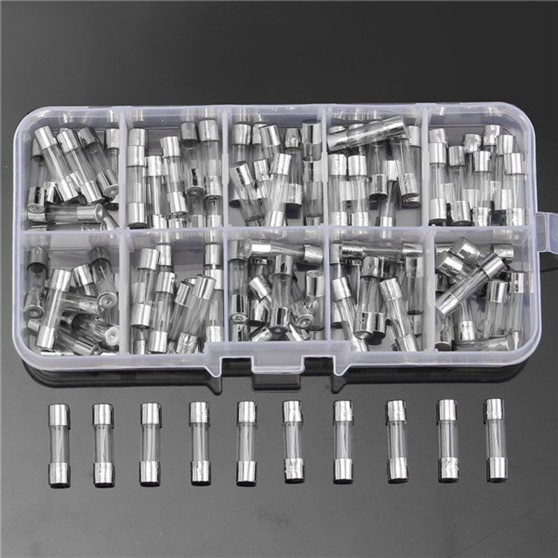 100Pcs 5x20mm Quick Blow Glass Tube Fuse Assorted Kits 5 – 30A