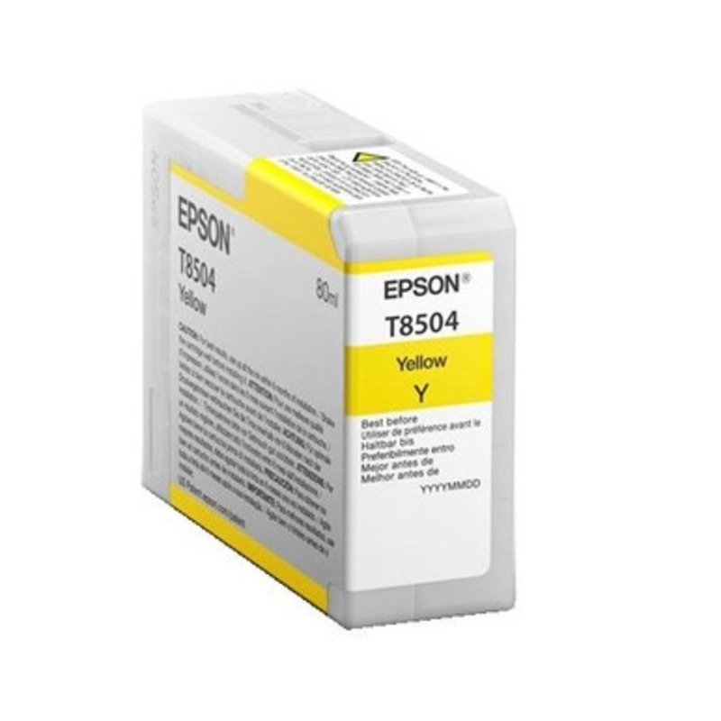 Epson Ink Cartridges, Ultrachrome HD, T8504, Singlepack, 1 x 80.0mlYellow | C13T850400