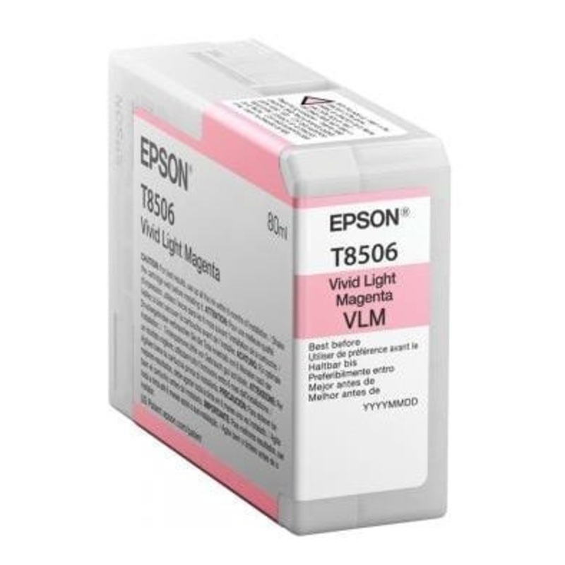 Epson Ink Cartridges, Ultrachrome HD, T8506, Singlepack, 1 x 80.0mlLight Magenta | C13T850600