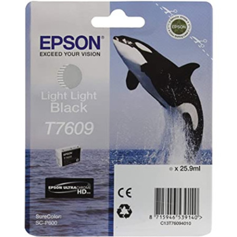 Epson Ultrachrome HD, Killer Whale, Singlepack, 26mlLight Light Black | T76094010